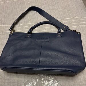 Elegant M.I.L.A Navy Blue Leather Handbag